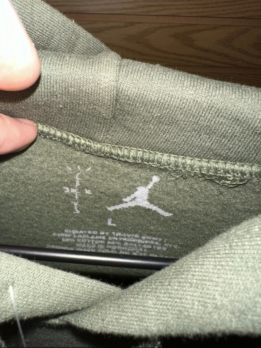 Jordan Olive Green Hoodie with Red Jumpman and Mint Graphics